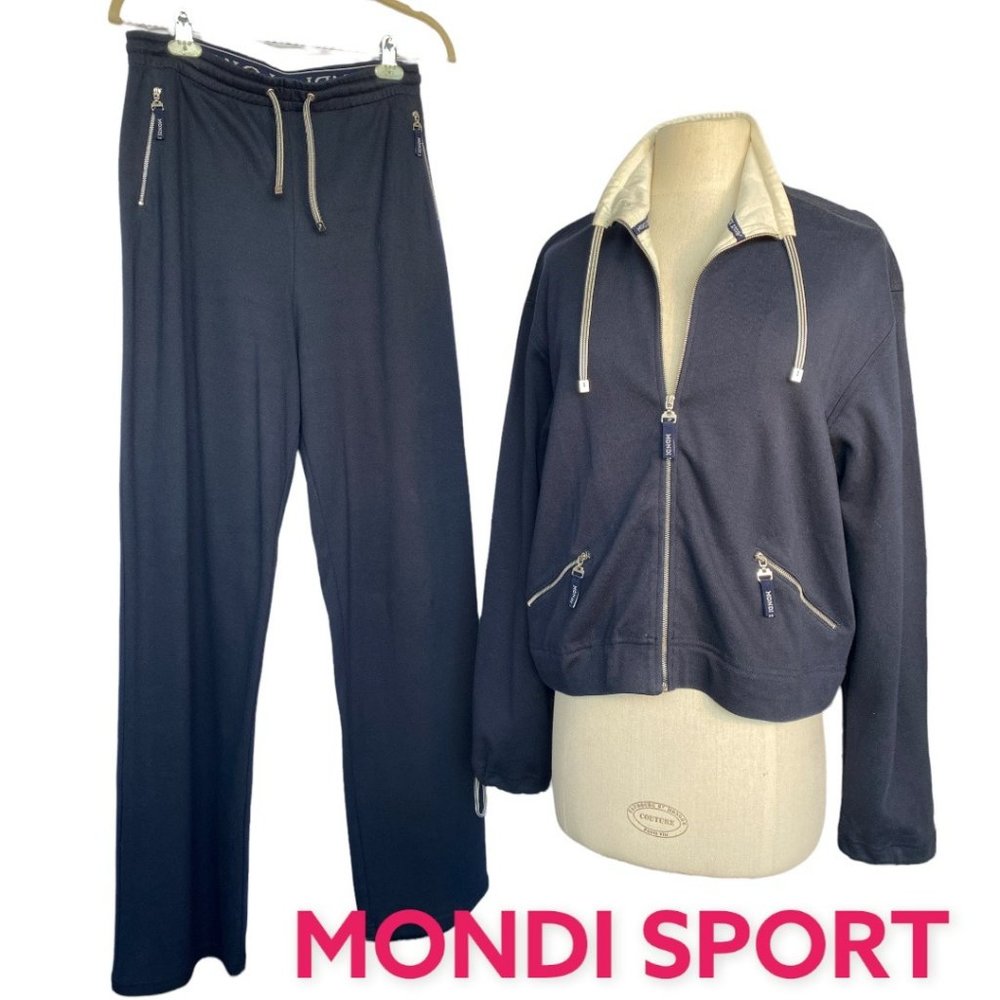 VINTAGE MONDI SPORT ATHLETIC LEISUREWEAR JACKET (SZ 44) & PANTS (SZ 38) (EUC)